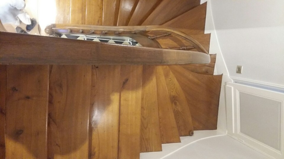 winding stairs, wood restoration